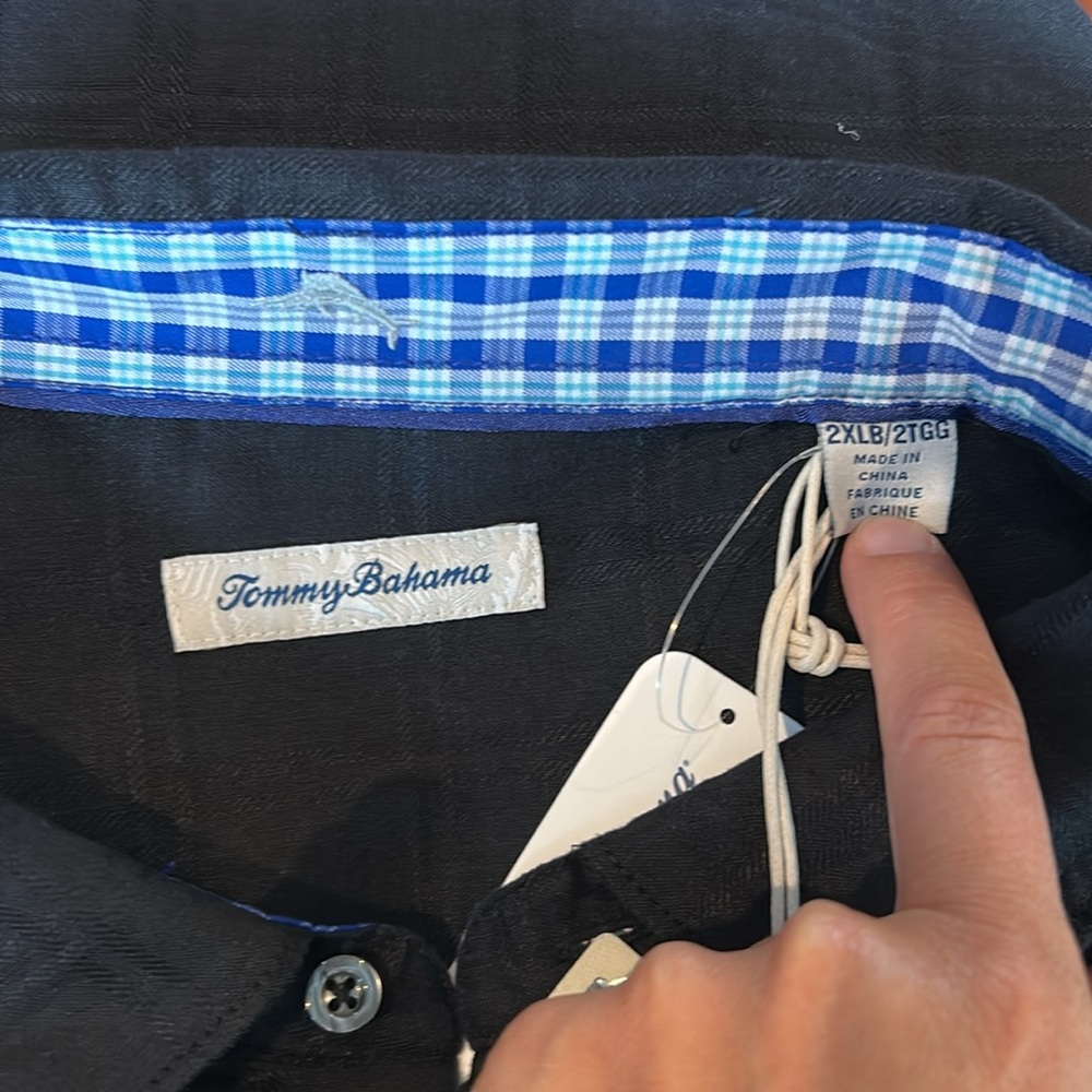 Tommy Bahama Men’s Size 2XLB Short Sleeve Costa Capri Black Button Up NWT‎ - Picture 4 of 7